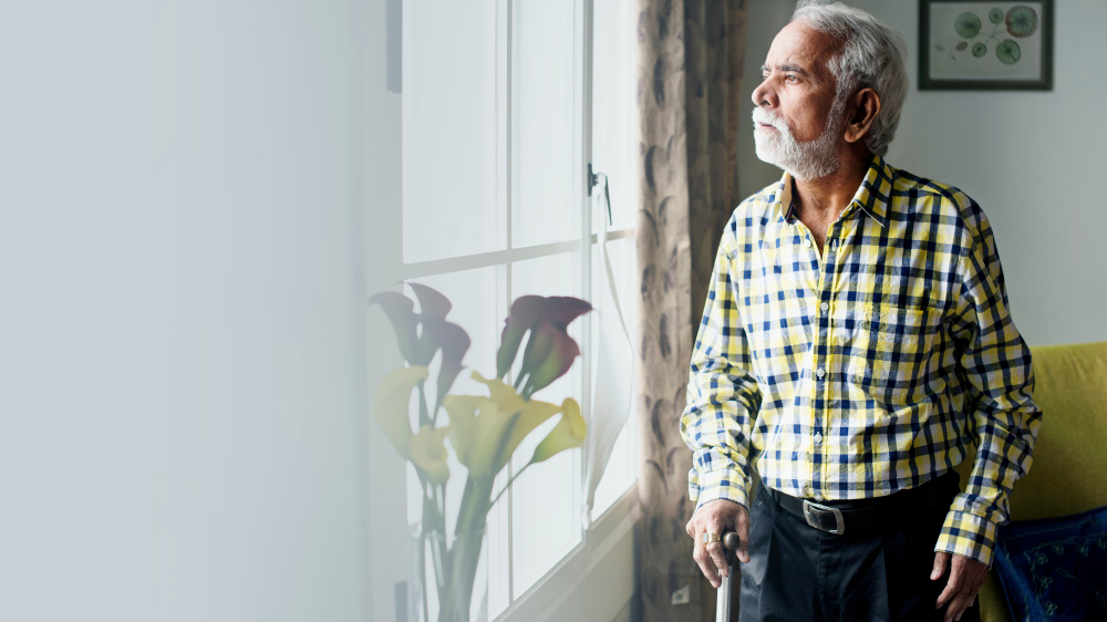 elderly man walking